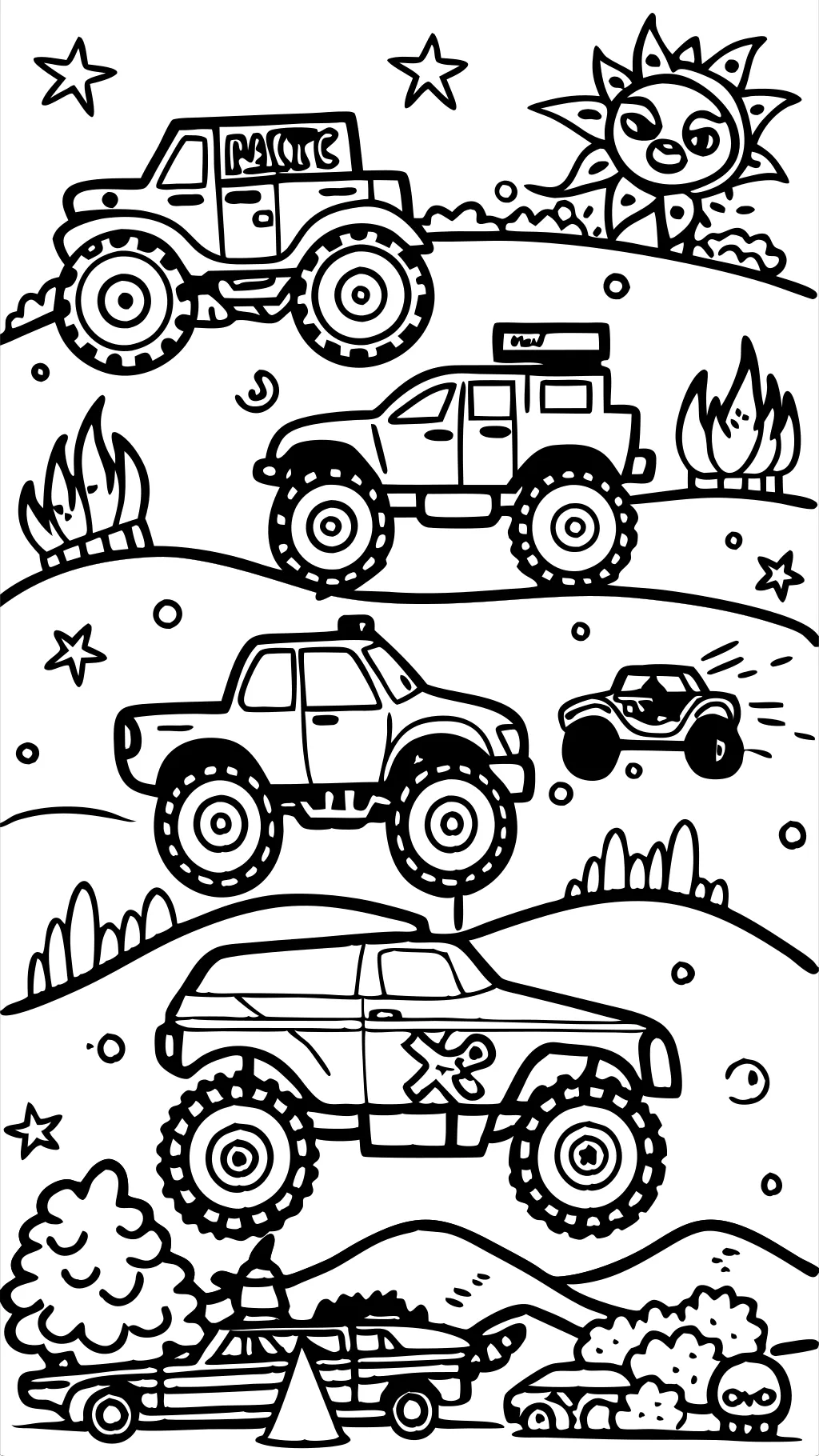 Monster Trucks para colorear